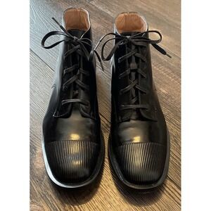 Robert Clergerie Black Leather Lace Up Ankle Boots French Luxury Size 40.5